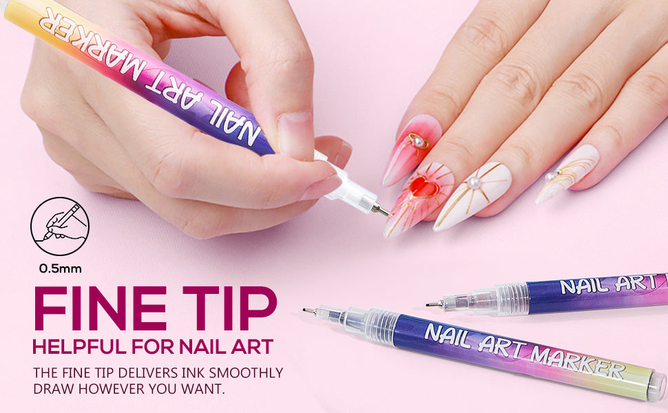 Kids DIY Nail Art Marker Pen (12 Colors)