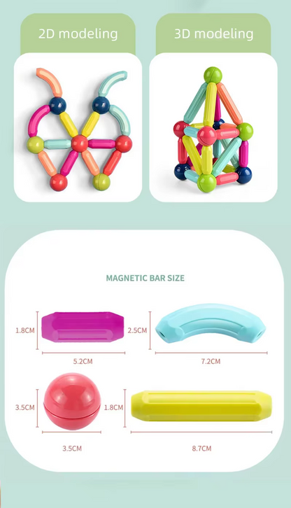 Magnetic Sticks Building Blocks For Kids Early Learning & Development