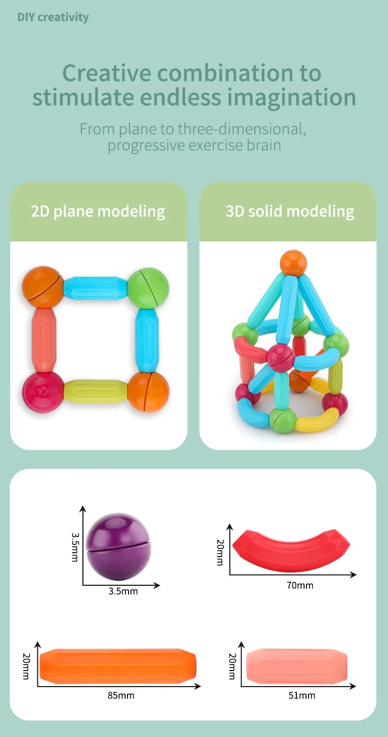 Magnetic Sticks Building Blocks For Kids Early Learning & Development