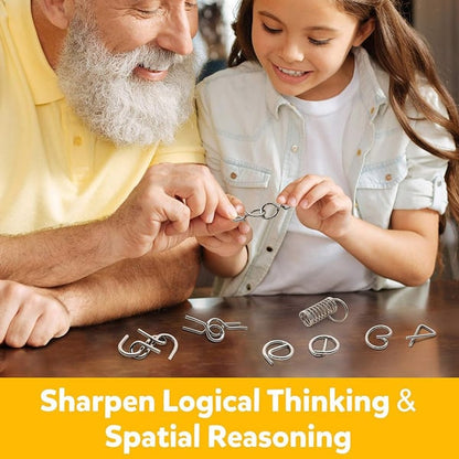 Metal Puzzle Ring IQ Brain Teaser – Educational Mind Challenge Toy